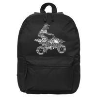 Quad Biker Atv 4 Wheeler Funny Quad 16 in Basic Backpack