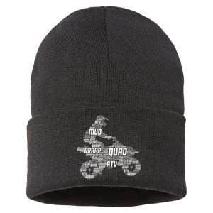 Quad Biker Atv 4 Wheeler Funny Quad Sustainable Knit Beanie