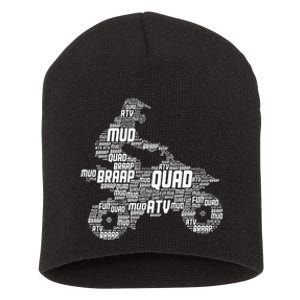 Quad Biker Atv 4 Wheeler Funny Quad Short Acrylic Beanie