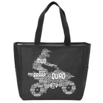 Quad Biker Atv 4 Wheeler Funny Quad Zip Tote Bag