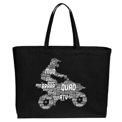 Quad Biker Atv 4 Wheeler Funny Quad Cotton Canvas Jumbo Tote