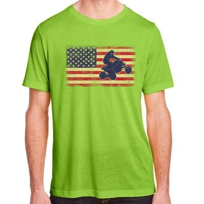 Quad Biker America Flag Gift Atv Four Wheeler Quad Bike Gift Adult ChromaSoft Performance T-Shirt