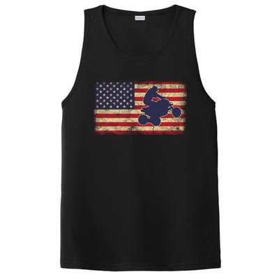 Quad Biker America Flag Gift Atv Four Wheeler Quad Bike Gift PosiCharge Competitor Tank