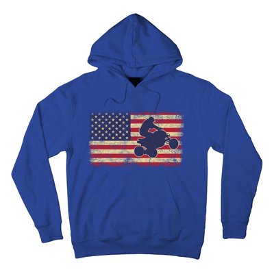 Quad Biker America Flag Gift Atv Four Wheeler Quad Bike Gift Hoodie