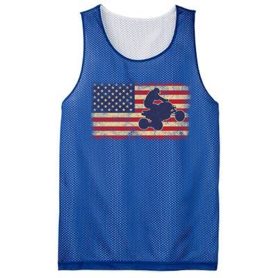 Quad Biker America Flag Gift Atv Four Wheeler Quad Bike Gift Mesh Reversible Basketball Jersey Tank