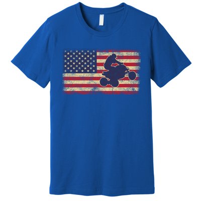 Quad Biker America Flag Gift Atv Four Wheeler Quad Bike Gift Premium T-Shirt