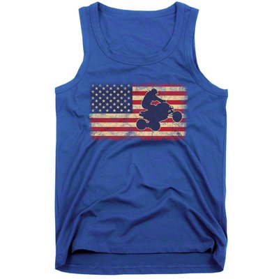 Quad Biker America Flag Gift Atv Four Wheeler Quad Bike Gift Tank Top