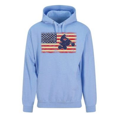 Quad Biker America Flag Gift Atv Four Wheeler Quad Bike Gift Unisex Surf Hoodie