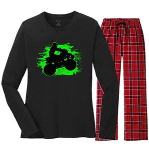 Quad Bike Atv Gift Women's Long Sleeve Flannel Pajama Set 