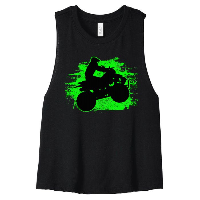 Quad Bike Atv Gift Women's Racerback Cropped Tank