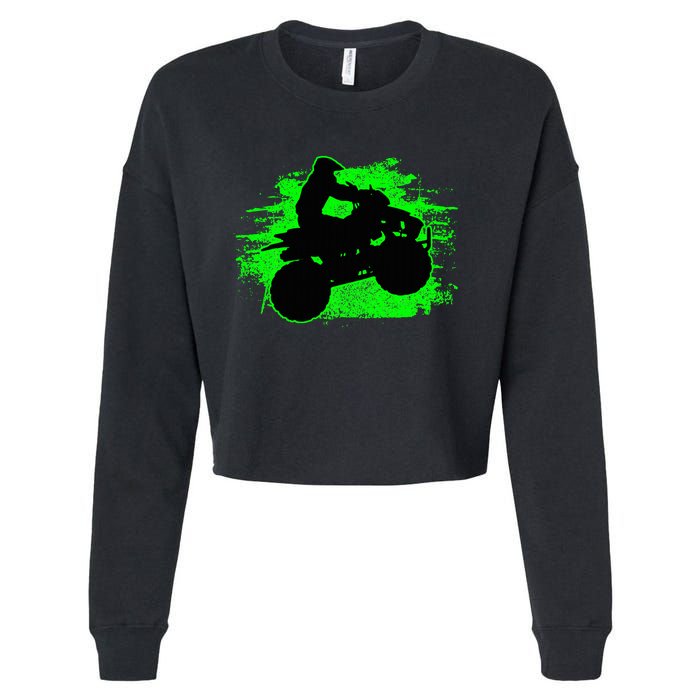 Quad Bike Atv Gift Cropped Pullover Crew