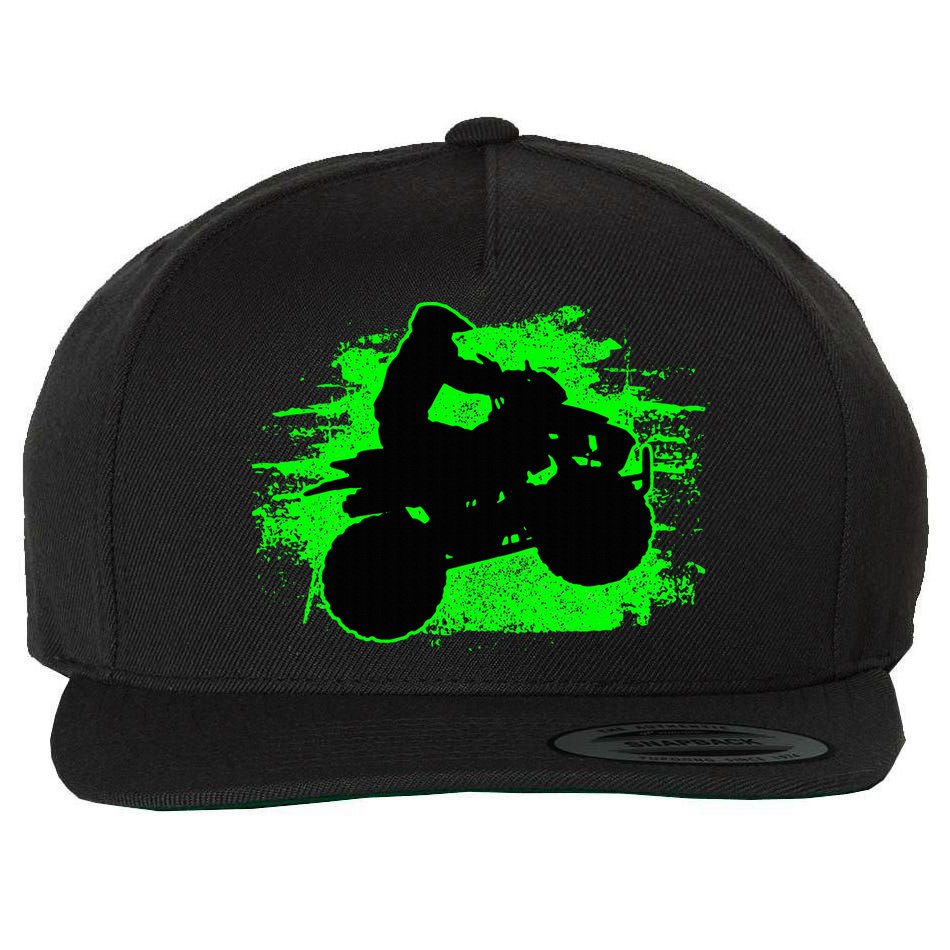 Quad Bike Atv Gift Wool Snapback Cap