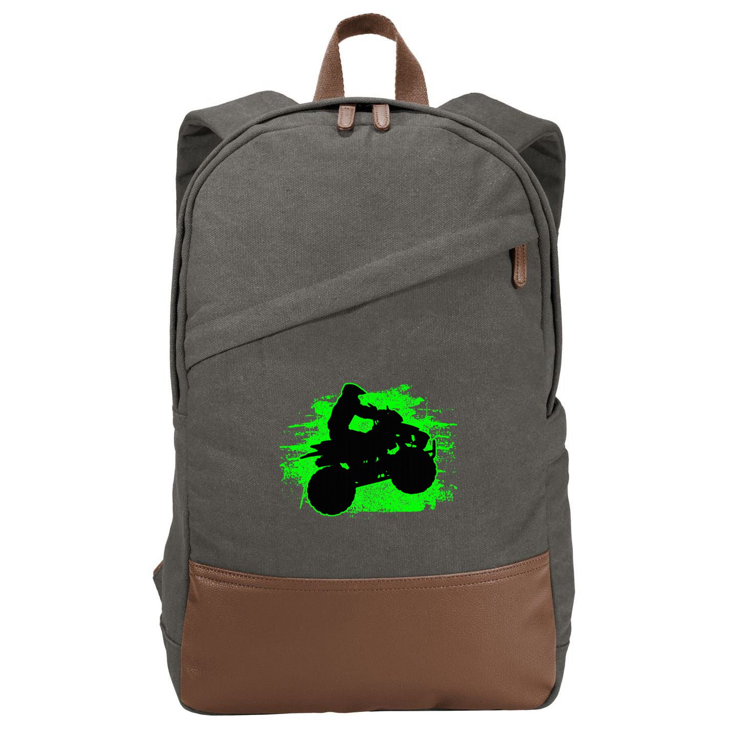 Quad Bike Atv Gift Cotton Canvas Backpack