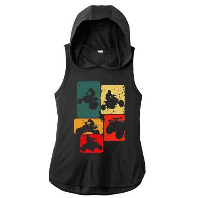 Quad Biker Atv 4 Wheeler Quad Ladies PosiCharge Tri-Blend Wicking Draft Hoodie Tank