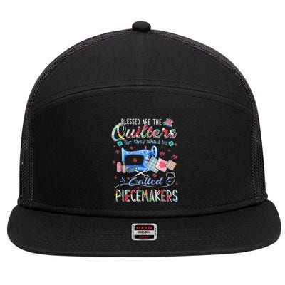 Quilting Blessed Are The Quilters Called Piecemakers 7 Panel Mesh Trucker Snapback Hat