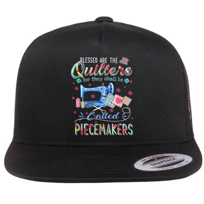 Quilting Blessed Are The Quilters Called Piecemakers Flatbill Hat
