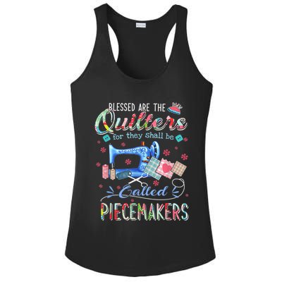 Quilting Blessed Are The Quilters Called Piecemakers Ladies PosiCharge Competitor Racerback Tank