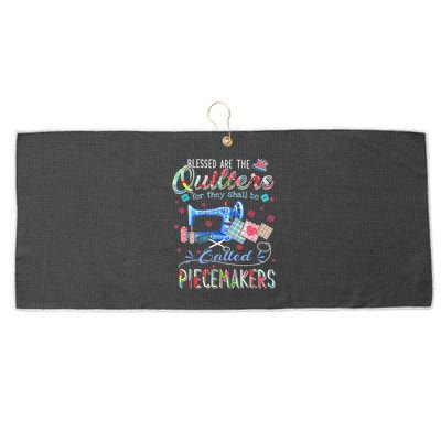 Quilting Blessed Are The Quilters Called Piecemakers Large Microfiber Waffle Golf Towel