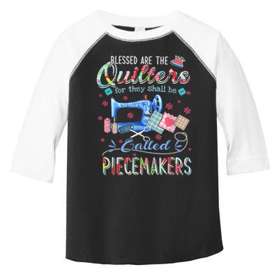 Quilting Blessed Are The Quilters Called Piecemakers Toddler Fine Jersey T-Shirt