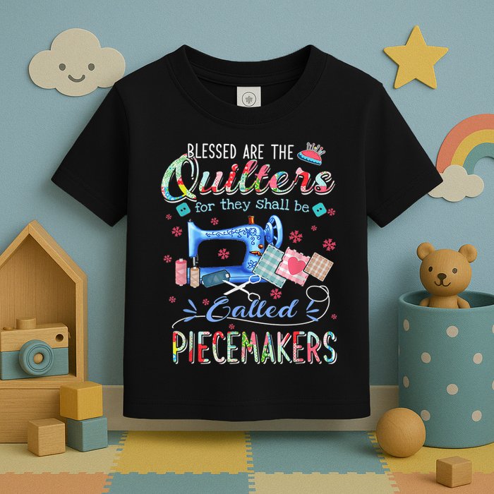 Quilting Blessed Are The Quilters Called Piecemakers Toddler T-Shirt