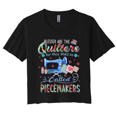 Quilting Blessed Are The Quilters Called Piecemakers Crop Top