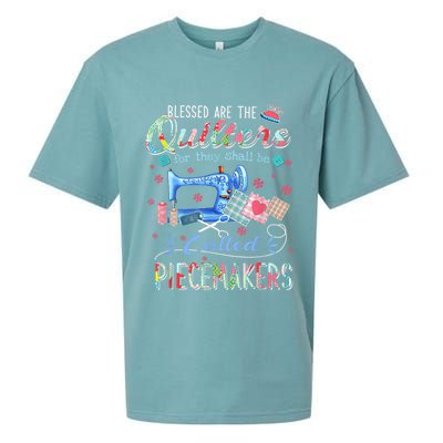 Quilting Blessed Are The Quilters Called Piecemakers Sueded Cloud Jersey T-Shirt