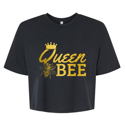 Queen Bee Beekeeper Beekeeping Vintage Funny Cute Girls Bee Bella+Canvas Jersey Crop Tee