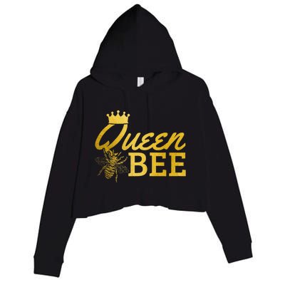 Queen Bee Beekeeper Beekeeping Vintage Funny Cute Girls Bee Crop Fleece Hoodie