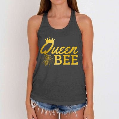 Queen Bee Beekeeper Beekeeping Vintage Funny Cute Girls Bee Women's Knotted Racerback Tank