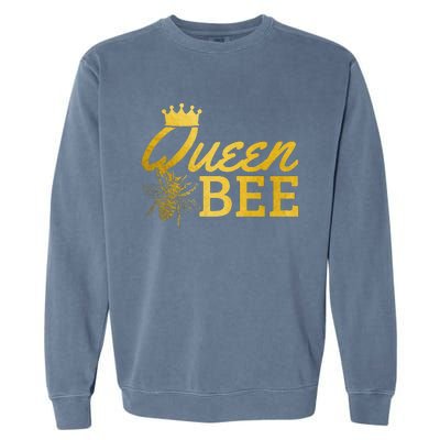 Queen Bee Beekeeper Beekeeping Vintage Funny Cute Girls Bee Garment-Dyed Sweatshirt