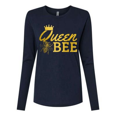 Queen Bee Beekeeper Beekeeping Vintage Funny Cute Girls Bee Womens Cotton Relaxed Long Sleeve T-Shirt