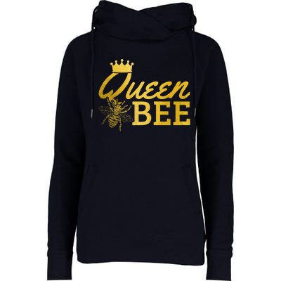 Queen Bee Beekeeper Beekeeping Vintage Funny Cute Girls Bee Womens Funnel Neck Pullover Hood