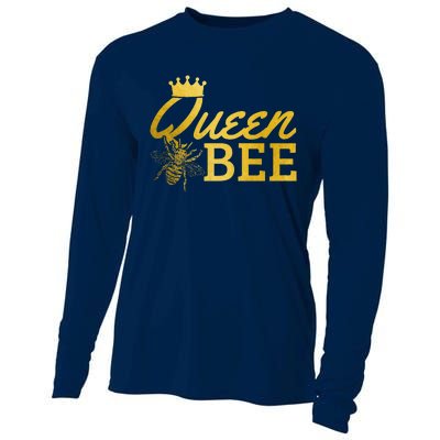 Queen Bee Beekeeper Beekeeping Vintage Funny Cute Girls Bee Cooling Performance Long Sleeve Crew