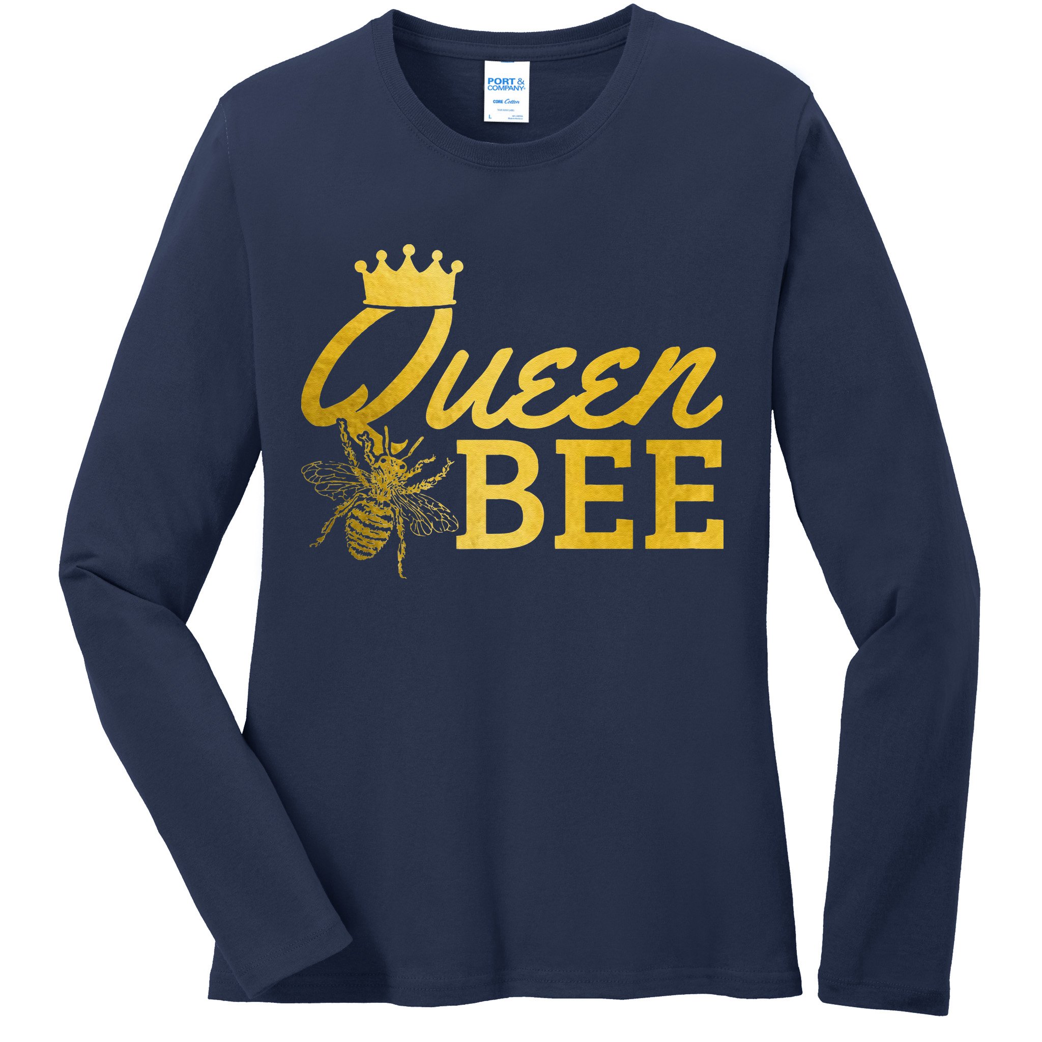 Queen Bee Beekeeper Beekeeping Vintage Funny Cute Girls Bee Ladies Long Sleeve Shirt