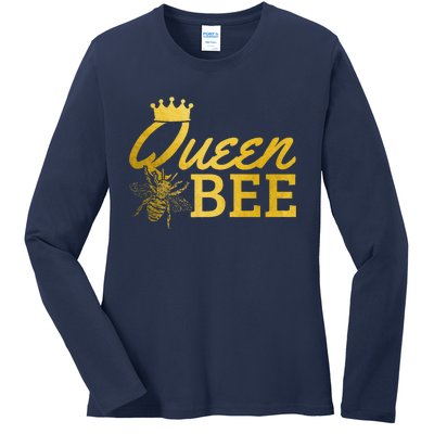 Queen Bee Beekeeper Beekeeping Vintage Funny Cute Girls Bee Ladies Long Sleeve Shirt