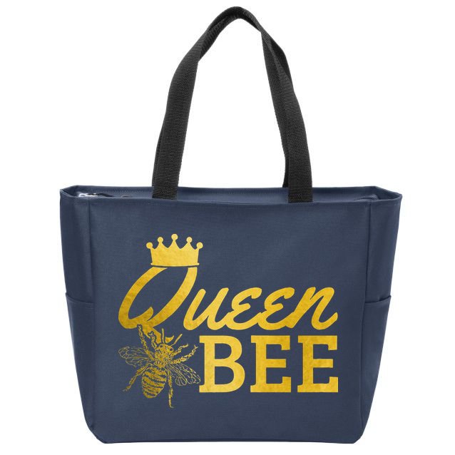 Queen Bee Beekeeper Beekeeping Vintage Funny Cute Girls Bee Zip Tote Bag