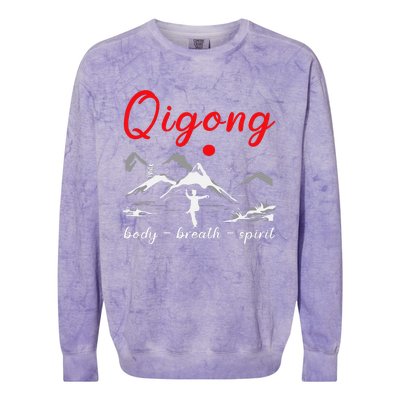 Qigong Body Breath Spirit Chinese Exercises Meditation Colorblast Crewneck Sweatshirt