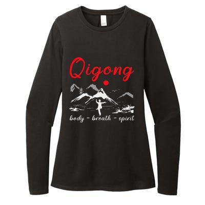 Qigong Body Breath Spirit Chinese Exercises Meditation Womens CVC Long Sleeve Shirt