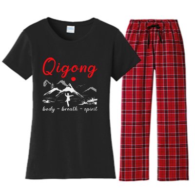 Qigong Body Breath Spirit Chinese Exercises Meditation Women's Flannel Pajama Set