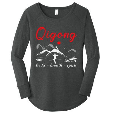 Qigong Body Breath Spirit Chinese Exercises Meditation Women's Perfect Tri Tunic Long Sleeve Shirt