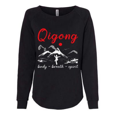 Qigong Body Breath Spirit Chinese Exercises Meditation Womens California Wash Sweatshirt