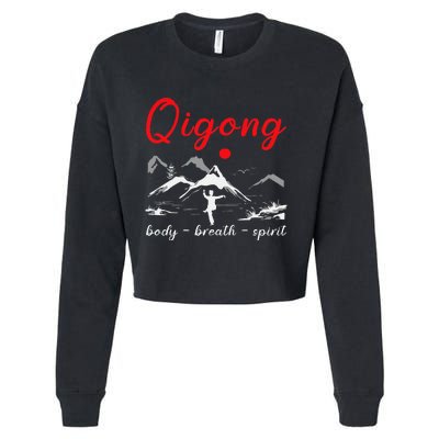 Qigong Body Breath Spirit Chinese Exercises Meditation Cropped Pullover Crew