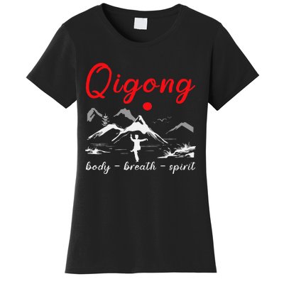 Qigong Body Breath Spirit Chinese Exercises Meditation Women's T-Shirt