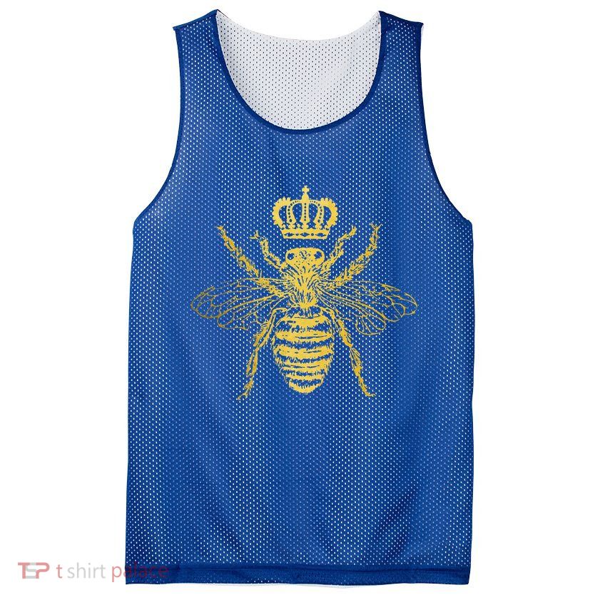 Queen Bee Beekeeper Beekeeping Vintage Funny Cute Bee Mesh Reversible Basketball Jersey Tank