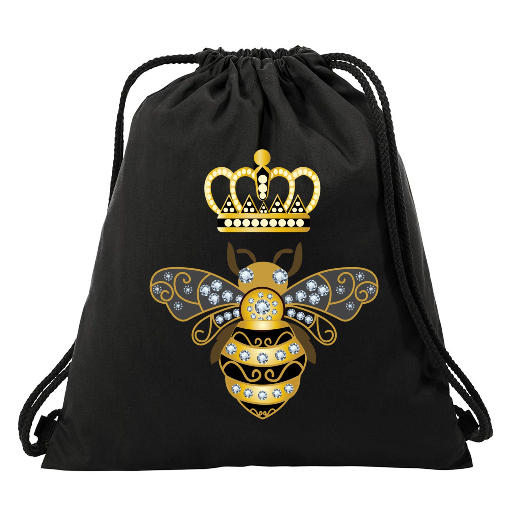Queen Bee Crown Girl Honey Hive Beekeeping Bee Drawstring Bag