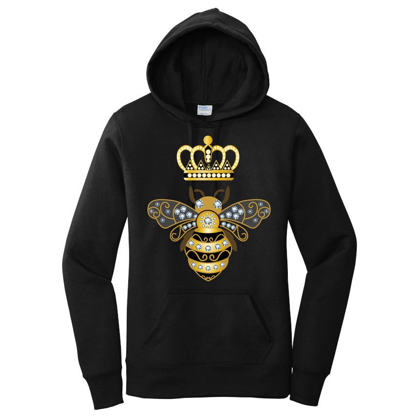 Queen Bee Crown Girl Honey Hive Beekeeping Bee Women's Pullover Hoodie