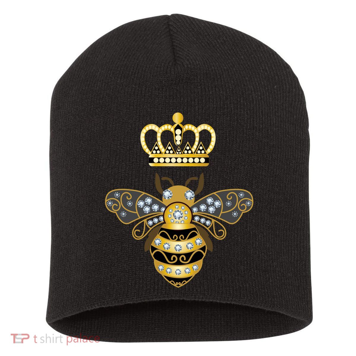 Queen Bee Crown Girl Honey Hive Beekeeping Bee Short Acrylic Beanie