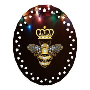 Queen Bee Crown Girl Honey Hive Beekeeping Bee Ceramic Oval Ornament