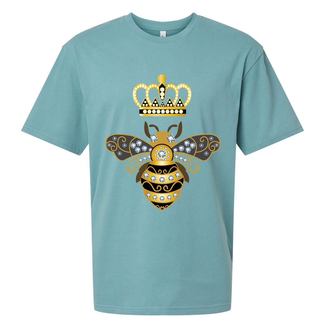 Queen Bee Crown Girl Honey Hive Beekeeping Bee Sueded Cloud Jersey T-Shirt