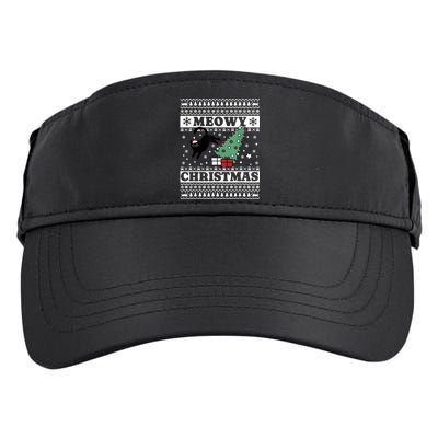 Quirky Black Cat Santa Hat Ugly Sweater Meowy Christmas Adult Drive Performance Visor